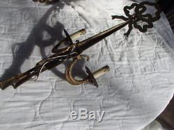 Pair Of French Tall Wall Sconces In Brass