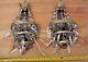 Pair Of Vintage French Gilded Empire Style Basket Prism Wall Sconces