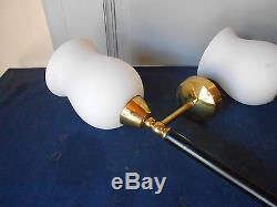 Pair Old french Wall LIGHT SCONCES & milk shades TORCH