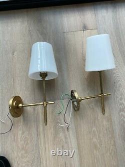 Pair VISUAL COMFORT Bryant Thomas O'Brien Antique Brass with Glass Wall Sconce