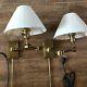 Pair of 2 Robert Abbey Brass Kinetic Swing Arm Lamp Industrial light wall sconce