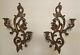 Pair of 2 Vintage SYROCO Gilt Gold Wood Double Arm Wall Candle Sconces, 21