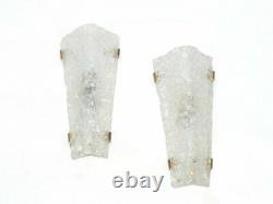 Pair of 2 fantastic triangular wall sconces, frosted glass, Hillebrand- Germany