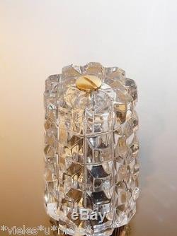 Pair of 2 wall sconces, Crystal Glass, Gold-Pl, 2 lights each, ideal for mirror