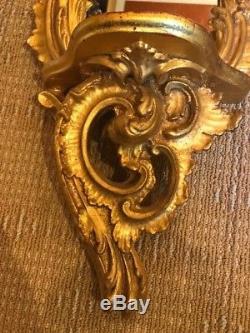 Pair of Chelsea House mirrored gold wall sconces