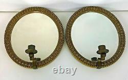 Pair of Early 20th Century Gold Framed Mirrored Wall Sconces