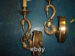 Pair of French Empire Swan wall sconces Chapman