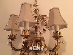 Pair of Italian Gold Leaf Wall Sconces
