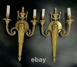 Pair of Large french wall Sconce gilded bronze