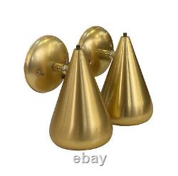 Pair of Mid Century Brass Cone Wall Sconces