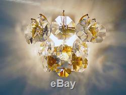 Pair of PALWA WALL SCONCES Faceted Crystal Wall Lights GERMANY 1960s