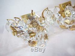 Pair of PALWA WALL SCONCES Faceted Crystal Wall Lights GERMANY 1960s