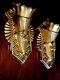 Pair of Stamped Brass Antique Art Deco Wall Sconce Fixtures