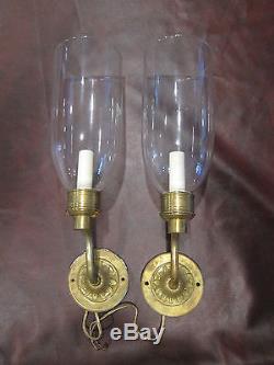 Pair of VAUGHAN Solid Brass Decorator Sconces Clandon Storm Wall Light WA0027. BR