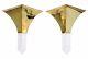 Pair of Vintage Brass & Lucite Torch Wall Sconces Diamond Cut Stems Mid-Century