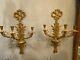 Pair of Vintage DORE BRONZE French CLASSICAL TASSLE BOW TWO Light WALL SCONCES