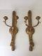 Pair of Vintage Gold Carved Wood Italian Wall Candle Sconce (BC)