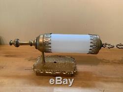 Pair of Vintage Gold Ornate Wall Sconces Electric Light Fixtures with Glass Globes