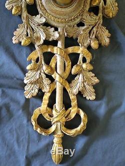 Pair of Vintage Italian Gilded Cast Plaster Gold Lit Wall Sconces