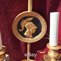 Pair of Vintage Sherle Wagner 24kt Gold Plated Electrified Wall Sconces