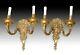 Pair of appliques (wall lamps, sconces). Bronze. 19th century