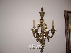 Pair of french gilt bronze wall sconces