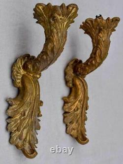 Pair of vintage resin wall appliques rocaille style