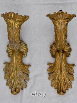 Pair of vintage resin wall appliques rocaille style