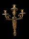 Pair of wall sconces light french gilt bronze louis XVI large 19th-20th century