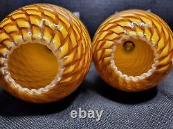 Pineapple Wall Sconce Cover Amber Swirl Glass Light from Bottom / Candle Holder