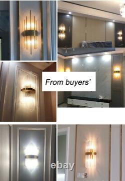 Plating Golden Metal Wall Lamp Luxury Glass Crystal Wall Sconces Light Fixture
