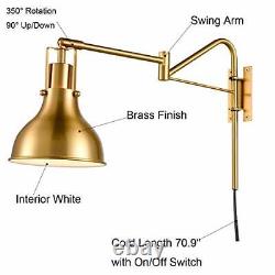 Plugin Wall Sconces Set Of Two Swing Arm Brass Wall Lamp With Plugin Cord Wall L
