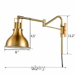 Plugin Wall Sconces Set Of Two Swing Arm Brass Wall Lamp With Plugin Cord Wall L