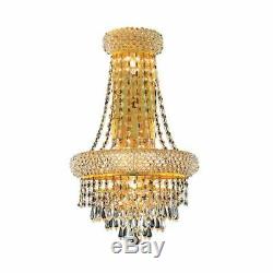 Primo Prism Gold Four-Light 18-Inch Wall Sconce with Royal Cut Clear Crystal