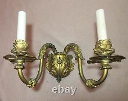 QUALITY antique ornate gilded dore bronze brass electric wall fixture sconce