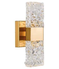 Qaupoee Gold Wall Sconces for Living Room Bedroom Modern Crystal Wall Lights