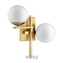 Quorum 528-2-80 Atom Wall Sconce In Aged Brass With Opal