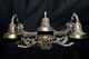 RARE Antique Bronze Brass French 3 Arms Wall Sconce Lamp FOR REPAIR