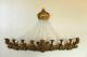 Rare Huge Vtg Syroco Gold 9 Arm Candle Wall Sconce Crystal Mid Century Ornate