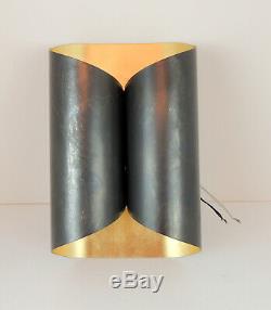 Restoration Hardware Selfoss Sconce Light Wall Mount Hard Wire $525 Black & Gold