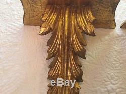 SALE Pair Of Matching Vintage Gilt Gold Wall Sconces Wall Shelf With Hooks Elegant