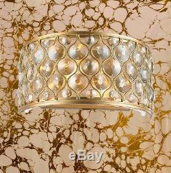 SALE Paris 2 Light Matte Gold & Golden Teak Crystal Wall Sconce Modern W12 x H6