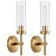 SANTOSTOCK Gold Wall Sconces Set of 2, Modern Bathroom Sconces Wall Lighting