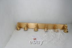 SEE NOTES Yaohong 6 Bulb Bathroom Vanity Wall Sconce Light Gold W Clear Glass
