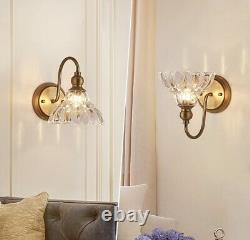 SET OF 2 Gold Porch Wall Sconces Vanity Bedroom Lighting Fixtures, Brass Light