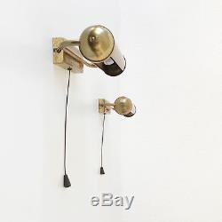 SET of TWO Elegant BAUHAUS Art Deco WALL LAMPS Sconces BRASS, 1930, Germany
