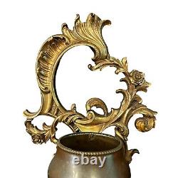 SYROCO WOOD Brass Pot Wall Sconces Hollywood Regency Syracuse Ornamental Gold US