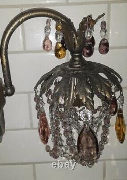 Schonbek Light Wall Sconce Swarovski Crystals Antique Gold