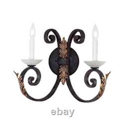 Sea Gull Lighting Acanthus Wall Sconce 4356-85 Gold Patina Two Bulb Up Lighting