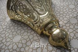Set of 2/Pair Handcrafted Moroccan Gold Brass Wall Light Fixture Sconce Lamp